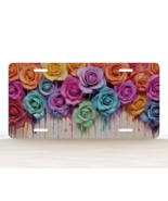 Rainbow Dripping Roses Novelty License Plate - $21.66 CAD