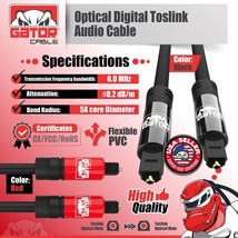 Toslink Optical Cable Digital Audio Fiber Optic SPDIF Cord Dolby DTS Bla... - $14.99