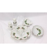 Christmas Holly Japan Candy Dish Salt Pepper Shaker Relish Dish Lot of 5... - $395.82 MXN