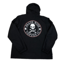 Death Wish Coffee Black 1/2 Zip Anorak Hooded Nylon Jacket Adult Size Large - $69.29