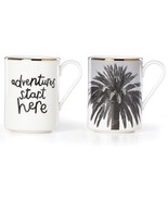 Kate Spade NY White Spirit Of Adventure Mug Set Palm Tree Is Here Lenox ... - £20.44 GBP