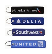 CREW Luggage Keychain Bag Tags ☆ Southwest, American, Delta, United Airl... - £8.85 GBP