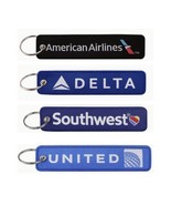 CREW LUGGAGE BAG TAGS Keychains ☆ Southwest, American, Delta, United Airlines! - £8.68 GBP