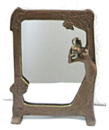 Lady of the Lake Antique Art Nouveau Bronze Free-Standing Table Mirror c... - $7,408.55 MXN