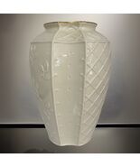 Fitz and Floyd The Botanical Collection 9.5” Cream w Gold Rim Vase Essen... - $31.17 CAD