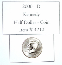 2000 D, Kennedy Half Dollar, # 4210, half dollar coin, vintage coins, ra... - £10.31 GBP