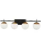 GEORGE KOVACS P1354-618 Alluria Vanity Bath 4-Light Black Gold Accents - $4,538.52 MXN