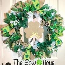 Handmade St. Patrick’s Shamrock Ribbon Prelit Wreath 26 ins LED XLW2 - $80.00