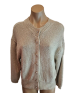 AUTUMN CASHMERE Moyen Beige Cardigan with Glitter Accents &amp; Crystal Butt... - £71.31 GBP