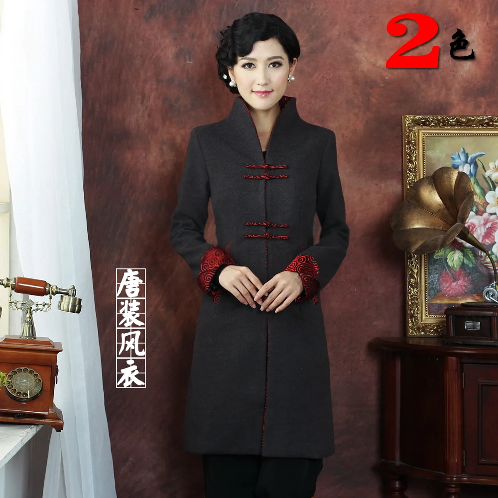   Autumn Winter Trenchcoat Chinese Traditional en Coat Lady Warm Thick Long Jack - £189.80 GBP
