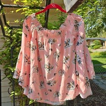 Panhandle Western Shirt Womens Sz S Pink Cowgirl Rodeo Print Bell Sleeve... - $446.98 MXN