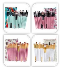 21 Pcs Makeup Brush Set Cosmetic Bag End Zipper Case Choice Color Travel... - $10.99