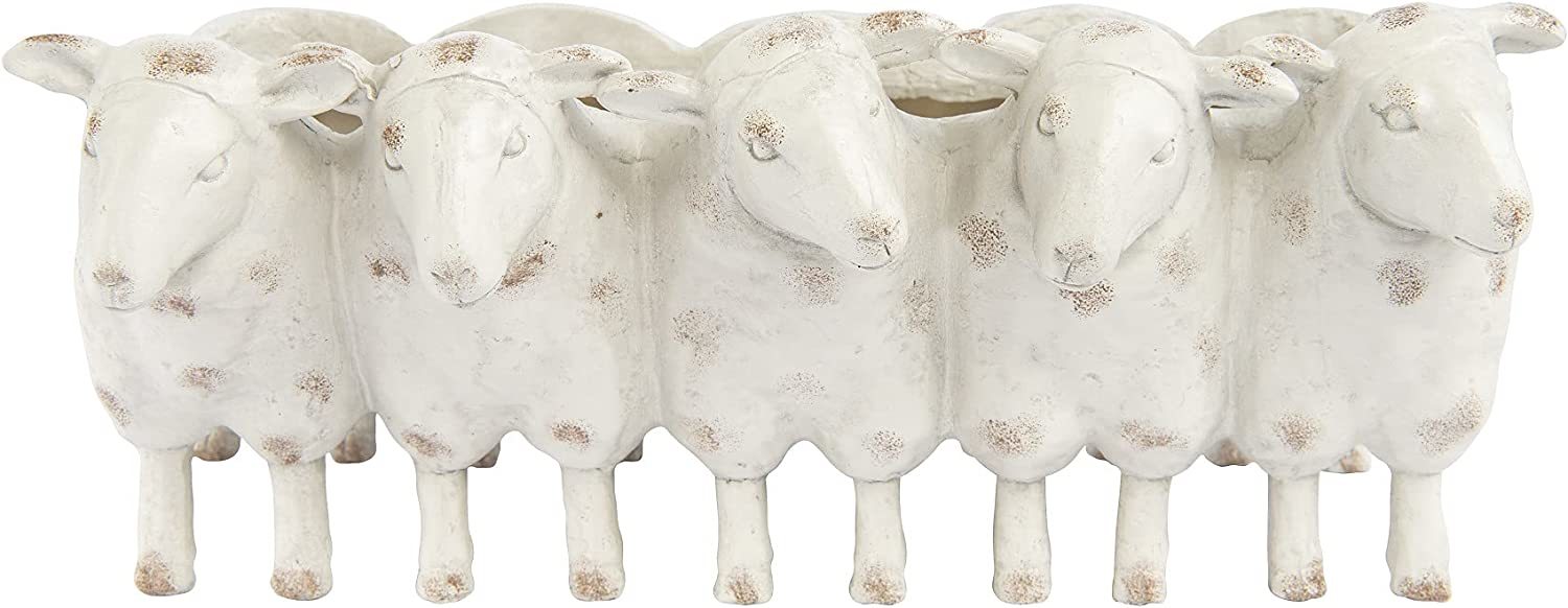 Farmhouse Resin Sheep Planter, White, From Creative Co-Op. - $35.98