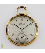 Gruen Open Face Veri-Thin 10k Gold Filled Pocket Watch 17 Jewels Size 8S - €840,08 EUR