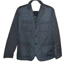 Husky Men&#39;s Black Quilted Button Thin Blazer Jacket Size US 44 EU 54 - $177.29