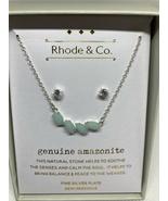 Fine Silver Plate Necklace and Earring Set Genuine Natural Stone Amazonite - $19.80