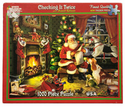 Checking It Twice CHRISTMAS Santa Claus White Mountain 1000 Piece Jigsaw... - £39.08 GBP
