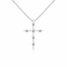 ANGARA 1.3mm Classic Cross Pendant with Diamonds in 14K White Gold for Women - £254.85 GBP