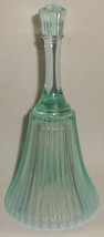 Fenton Art Glass Green Opalescent Ribbed Design Bell - £18.98 GBP