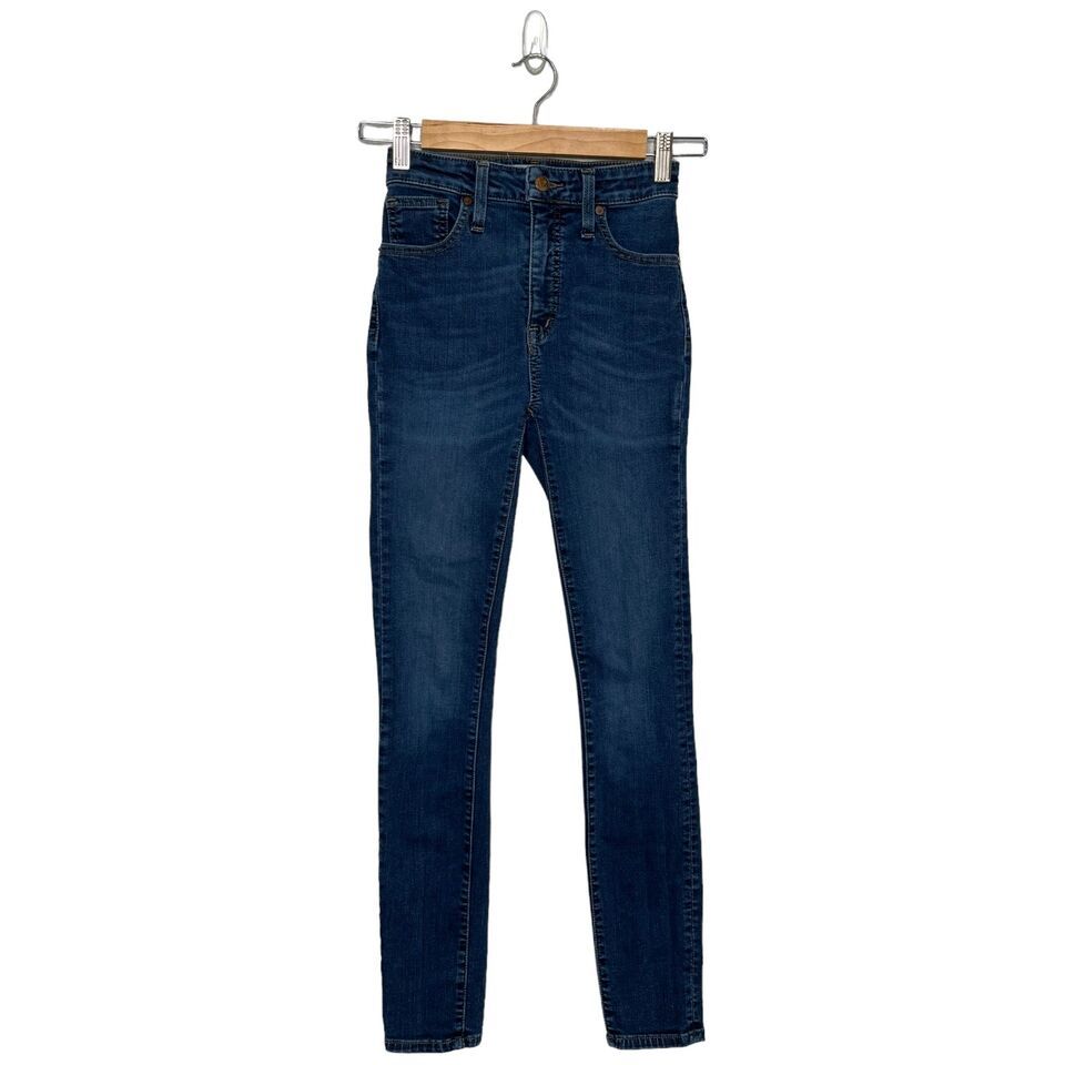 Madewell Curvy High Rise Skinny Hayes Wash Denim Jeans Blue 23 - $34.64