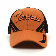 Parquet Men&#39;s Baseball Cap TEXAS Black &amp; Burnt Orange TX Hat Embroidered New - £9.79 GBP