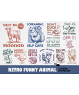 Retro Funny Sarcastic Animal SVG Bundle - $25.00