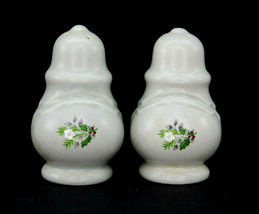 Vintage Ceramic Robroy Farmhouse Style W/ Fower &amp; Holly Salt And Pepper Shakers - £19.10 GBP