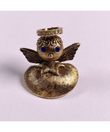 Tortolani Blue Eyes Crystal Angel On My Shoulder Clear Crown Pin Vtg 1950’s - $67.90 CAD