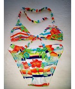 APOLLO LADIES 2-PC BIKINI-LIGHTLY PADDED-TIE TOP-S-BARELY WORN-NYLON/SPA... - $4.99