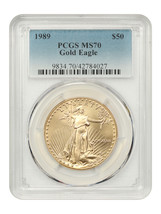 1989 $50 Gold Eagle PCGS MS70 - $7,202.25