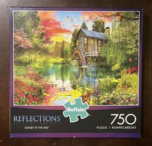BUFFALO Reflections 750 Piece Jigsaw Puzzle SUNSET AT THE MILL L - Excel... - $9.31