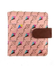 Women Kite Printed Pink Vegan Leather mini square wallet Purse Batua Gift Rakhi - £25.10 GBP