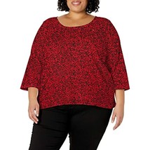 MSRP $40 Tommy Hilfiger Plus Size Women&#39;s 3/4 Sleeve Tee Red Size 0X - £7.00 GBP