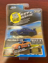 JADA TOYS Fast &amp; Furious Brian&#39;s Nissan GT-R (R35) Blue Build N&#39; Collect - £9.27 GBP