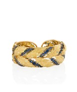 Buccellati 18k Tri-Color Gold Foliate Design Cuff W/Circular-Cut Sapphires - $58,634.12 CAD