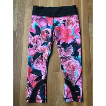 RARE Print! Lululemon Secret Garden Run Inspire Crop Leggings Size 6 - $64.35
