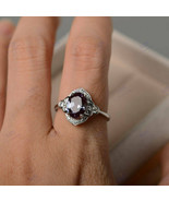 2.3CT Oval Cut Alexandrite &amp; Diamond Art Deco Ring for Women 18K White G... - £111.18 GBP