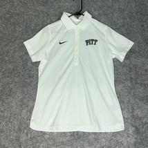 Pitt Panthers Nike Womens Polo Shirt Large White Navy NCAA Football Golf Tour - $18.98