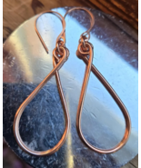 1 Pair Pure Copper + Silver Healing Hook Earrings, Jewelry Spiritual Kri... - $22.22