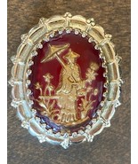 Oriental Design 1950s Cora Cameo Brooch - £7.57 GBP