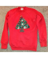 Vintage Sweatshirt Christmas Tree Holiday Red Lee Sweatshirt 1980 Sz 38-... - $10.22 CAD