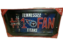 GTEI Sport Fans License Plate Quarts Wall Clock Tennessee Titans - £36.96 GBP