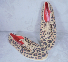 KEDS Leopard Cheetah Print Women&#39;s Size 9.5 Sneakers Tennis Shoes Tan Bl... - $24.70