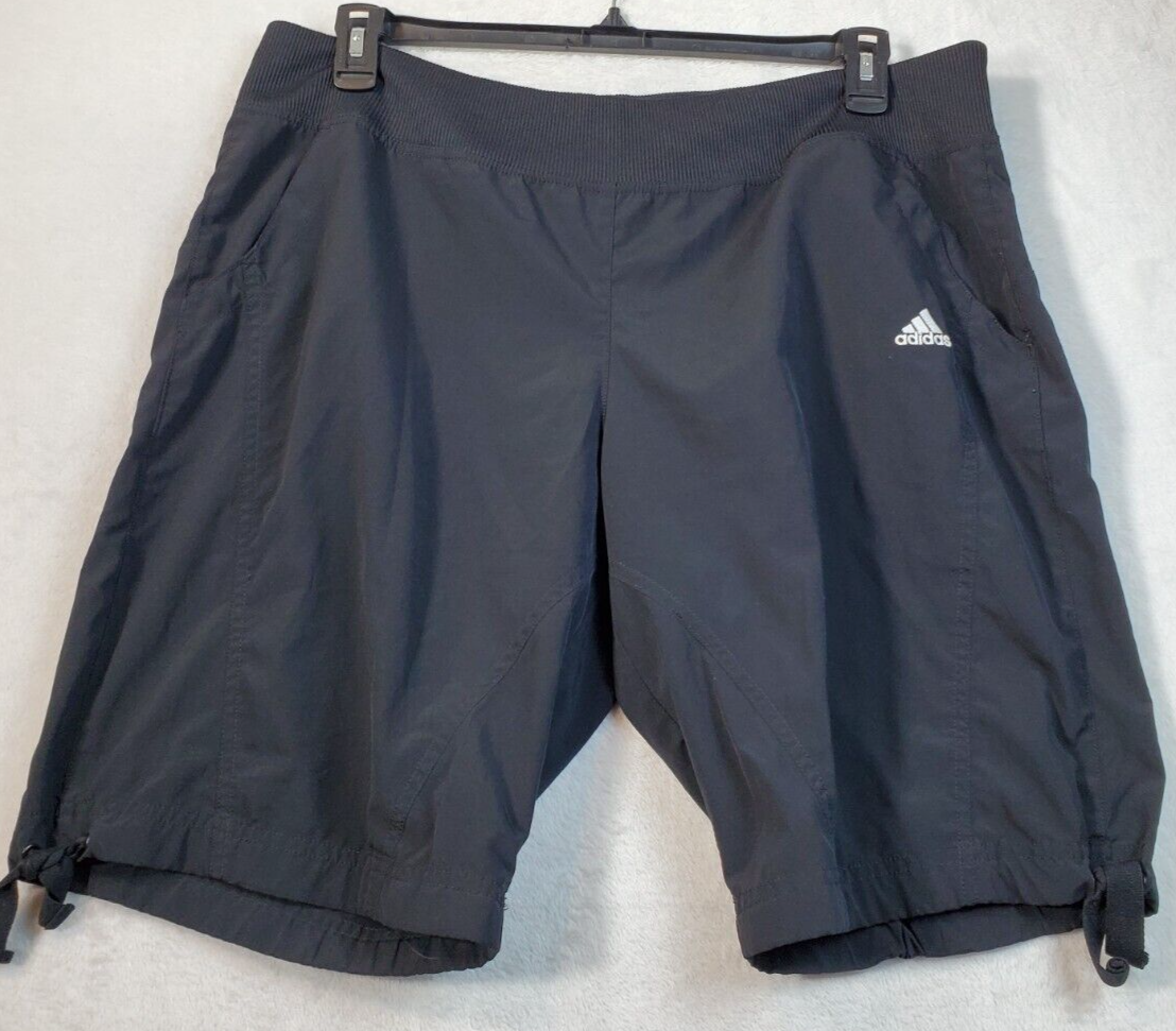 adidas Athletic Shorts Mens XL Black Elastic Waist Slash Pockets Pull on... - $15.69