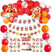 Mushroom Birthday Decorations, Forest Birthday Decorations, Mushroom Balloons Ga - £26.23 GBP