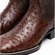 ALABAMA Genuine Ostrich Skin Cowboy Boot from the Western Collection Tabac image 8