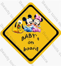 Baby on Board Sticker Mickey Mini Mouse and Co Vinyl Decal Car Truck - £2.52 GBP+