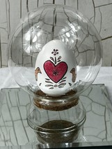 ￼ Vintage Reverse Painted ￼Asian  Countryside Mini Art Glass Sphere Orb ￼ ￼ - £16.49 GBP