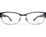 Jimmy Choo JC206 DTY Brille Rahmen Marineblau Silber Cat Eye 53-18-145 - £40.34 GBP