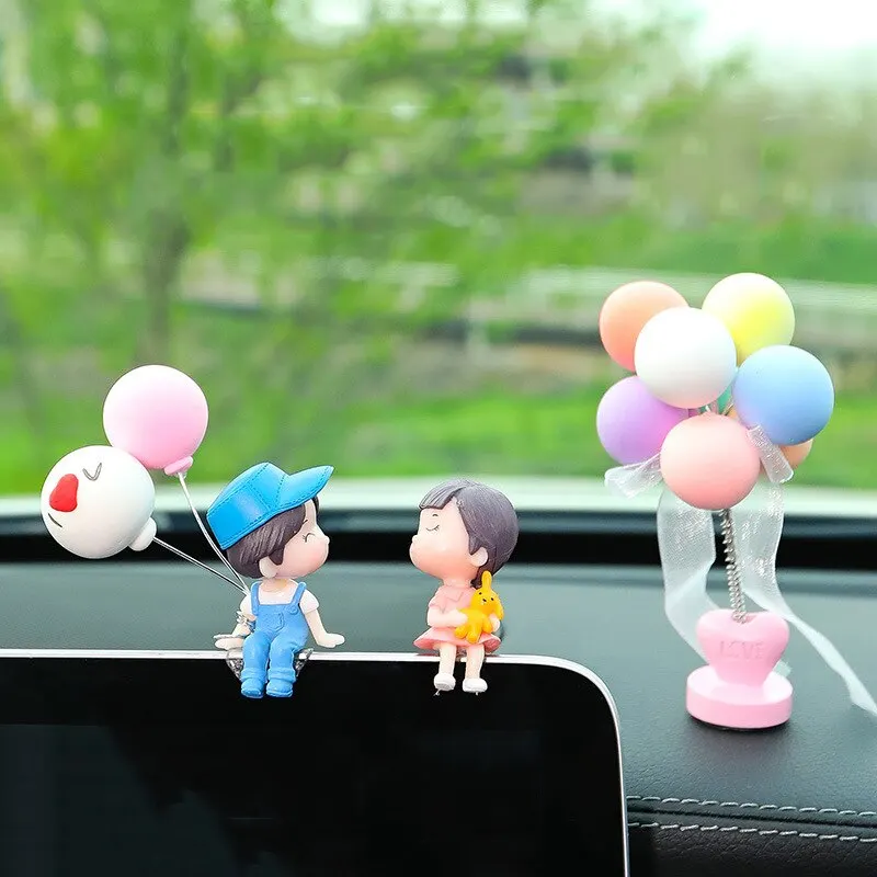 Car Couple Ornaments Car Interior Accessories Cute Kissing Couple Dolls Electric - £10.93 GBP+